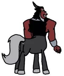 Size: 429x508 | Tagged: artist:whistle blossom, autodesk sketchbook, bracer, butt, centaur, cloven hooves, colored hooves, derpibooru import, digital art, dock, looking at you, looking back, looking back at you, lord tirek, male, nose piercing, nose ring, piercing, plot, presenting, sexy, simple background, solo, solo male, standing, stupid sexy tirek, suggestive, tirump, white background