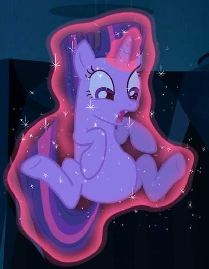 Size: 409x525 | Tagged: safe, derpibooru import, edit, edited screencap, screencap, twilight sparkle, pony, unicorn, the crystal empire, belly, cropped, glowing horn, horn, levitation, magic, magic aura, open mouth, rotated, self-levitation, solo, telekinesis, unicorn twilight