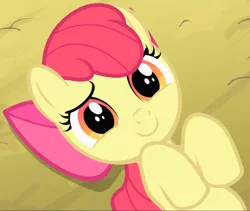 Size: 1006x848 | Tagged: adorabloom, apple bloom, cropped, cute, derpibooru import, laying on ground, safe, screencap, smiling, solo, somepony to watch over me