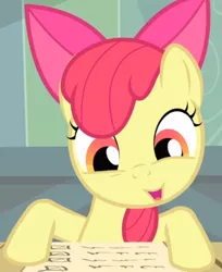 Size: 614x751 | Tagged: adorabloom, apple bloom, cropped, cute, derpibooru import, faic, list, open mouth, safe, screencap, solo, somepony to watch over me