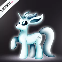 Size: 3000x3000 | Tagged: safe, artist:aldobronyjdc, derpibooru import, ponified, pony, unicorn, cutie mark, digital art, large ears, looking up, male, male solo, meme, no mouth, ori and the blind forest, ori and the will of the wisps, shiny, simple background, solo, special eyes, video game, video game character