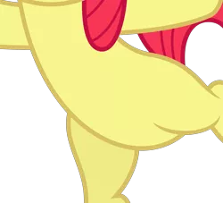 Size: 5087x4611 | Tagged: safe, derpibooru import, edit, vector edit, apple bloom, pony, flight to the finish, belly, bipedal, cropped, featureless crotch, high res, pictures of bellies, simple background, solo, standing, standing on one leg, transparent background, vector