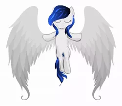 Size: 959x833 | Tagged: safe, artist:kiwwsplash, derpibooru import, oc, unofficial characters only, pegasus, pony, eyes closed, pegasus oc, simple background, solo, spread wings, t pose, white background, wings