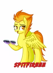 Size: 2169x2976 | Tagged: safe, artist:eclipsaaa, derpibooru import, spitfire, pegasus, pony, female, mare, simple background, solo, sunglasses, wonderbolts