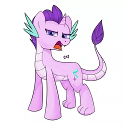 Size: 4000x4000 | Tagged: safe, artist:handgunboi, derpibooru import, starlight glimmer, dracony, dragon, hybrid, pony, unicorn, draconified, female, glimmerdragon, simple background, solo, species swap, tail, white background