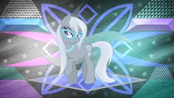 Size: 3840x2160 | Tagged: safe, artist:hoyota, artist:laszlvfx, derpibooru import, edit, silver spoon, earth pony, pony, cutie mark, female, glasses, mare, older, older silver spoon, raised hoof, solo, wallpaper, wallpaper edit