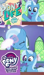 Size: 640x1080 | Tagged: all bottled up, artist:kayman13, derpibooru import, drama, edit, edited screencap, exploitable meme, meme, my little pony: friendship is forever, my little pony logo, my little pony: pony life, op isn't even trying anymore, op is trying to be funny, pony life drama, safe, screencap, trixie, trixie fixing meme