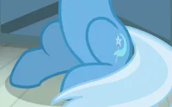 Size: 390x242 | Tagged: safe, derpibooru import, screencap, trixie, pony, a horse shoe-in, belly, cropped, female, legs, mare, pictures of bellies, pictures of legs, sitting