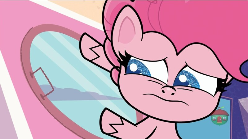 Size: 1920x1080 | Tagged: safe, derpibooru import, screencap, pinkie pie, earth pony, pony, death of a sales-pony, my little pony: pony life, spoiler:pony life s01e07, female, mare, solo, treehouse logo