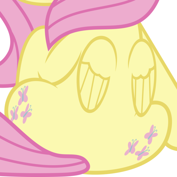 Size: 3109x3091 | Tagged: both cutie marks, cropped, derpibooru import, edit, fluttershy, folded wings, rear view, safe, simple background, sitting, solo, to where and back again, transparent background, vector, vector edit, wings