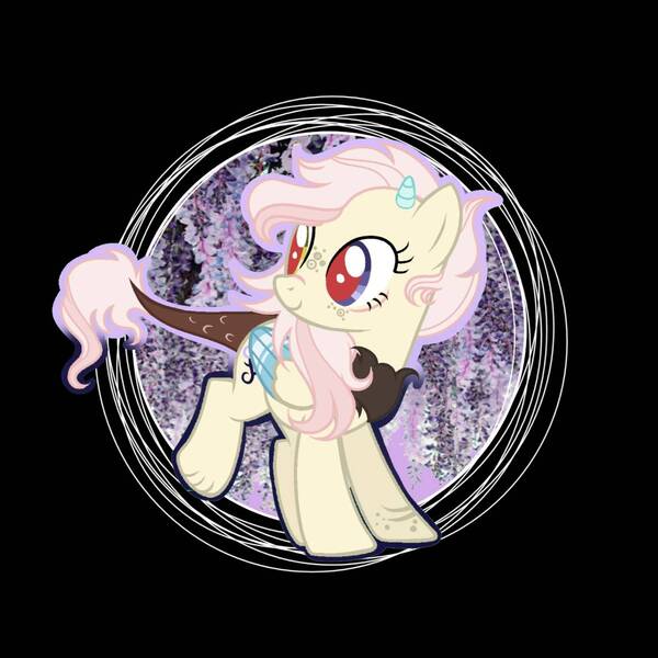 Size: 1144x1144 | Tagged: artist:staricy097, derpibooru import, female, hybrid, interspecies offspring, oc, oc:destiny bloom, offspring, parent:discord, parent:fluttershy, parents:discoshy, safe, solo