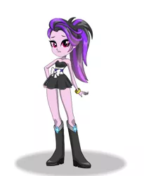 Size: 525x640 | Tagged: safe, derpibooru import, edit, oc, oc:glitter edge, unofficial characters only, equestria girls, bare shoulders, boots, clothes, dress, eqg promo pose set, equestria girls creator, shoes, sleeveless, strapless