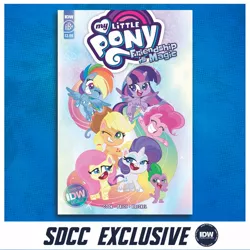 Size: 1000x1000 | Tagged: applejack, artist:idwpublishing, calarts, comic con, comic con at home, cover, derpibooru import, fluttershy, idw, mane seven, mane six, my little pony logo, my little pony: pony life, official, pinkie pie, rainbow dash, rarity, safe, san diego comic con, sdcc 2020, spike, spoiler:comic01, twilight sparkle
