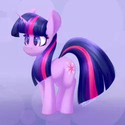 Size: 1000x1000 | Tagged: safe, artist:silshadnic, deleted from derpibooru, derpibooru import, twilight sparkle, pony, unicorn, female, mare, purple background, simple background, solo, unicorn twilight