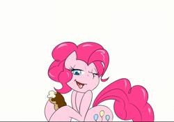 Size: 500x350 | Tagged: suggestive, artist:blackcat, artist:slypon, derpibooru import, pinkie pie, earth pony, pony, aivo, animated, comic, dialogue, eating, eclair, eyes closed, female, food, foodplay, funny, funny as hell, hilarious, innuendo, mare, messy, nom, pppv, speech bubble, suggestive eating, tongue out, webm