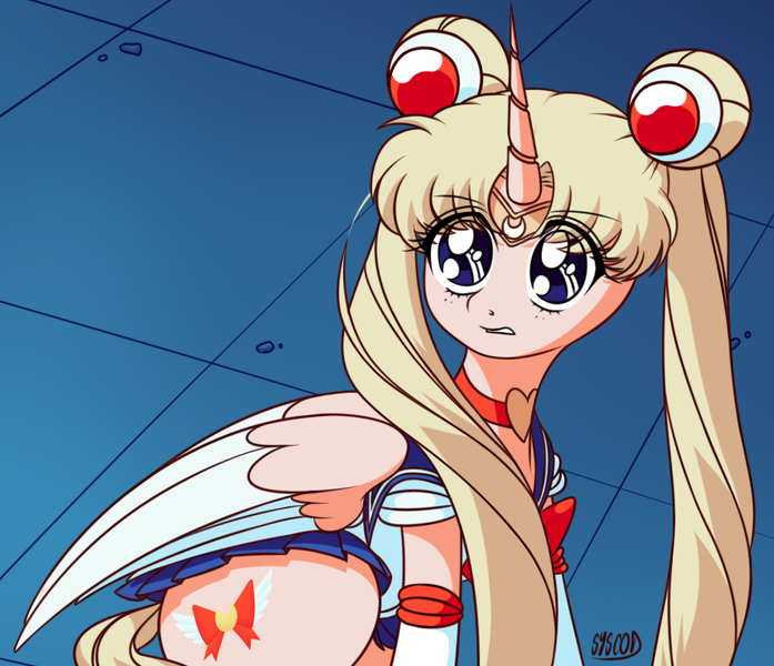 Size: 886x763 | Tagged: safe, artist:syscod, derpibooru import, ponified, alicorn, pony, sailor moon, sailor moon redraw meme, serena tsukino