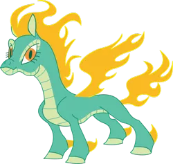 Size: 1024x972 | Tagged: artist:perplexedpegasus, community related, derpibooru import, dragon, hybrid, longma, mane of fire, safe, simple background, them's fightin' herds, tianhuo, transparent background, vector