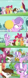 Size: 1280x3536 | Tagged: safe, derpibooru import, screencap, apple bloom, applecore, cheerilee, diamond tiara, pipsqueak, piña colada, scootaloo, silver spoon, snails, snips, super funk, sweetie belle, earth pony, pony, crusaders of the lost mark, colt, cutie mark crusaders, male, tetherball