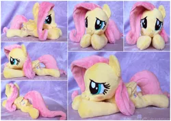 Size: 1770x1251 | Tagged: artist:buttercupbabyppg, beanie (plushie), blushing, cute, derpibooru import, fluttershy, hnnng, irl, photo, plushie, prone, safe, shyabetes, solo