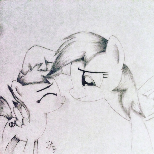 Size: 1024x1024 | Tagged: artist:theasce, crusaders of the lost mark, cutie mark, derpibooru import, monochrome, rainbow dash, safe, scootaloo, scootalove, the cmc's cutie marks, traditional art