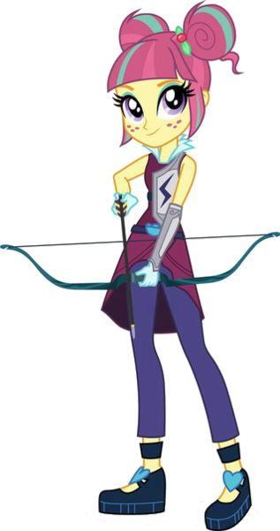 Size: 319x604 | Tagged: safe, derpibooru import, official, sour sweet, equestria girls, friendship games, archery, arrow, bow (weapon), bow and arrow, clothes, crystal prep academy, crystal prep shadowbolts, freckles, gloves, simple background, solo, transparent background, weapon