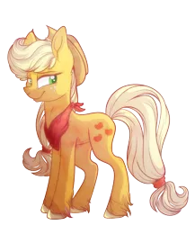 Size: 2530x2914 | Tagged: safe, artist:elskafox, derpibooru import, applejack, earth pony, pony, applejack's hat, bandana, cowboy hat, cute, female, freckles, hat, jackabetes, leg fluff, mare, simple background, smiling, solo, stetson, transparent background, unshorn fetlocks