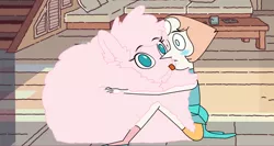 Size: 1366x729 | Tagged: artist:mixermike622, blushing, crossover, cute, derpibooru import, hug, human, oc, oc:fluffle puff, out of context, pearl (steven universe), poofle universe, safe, steven universe