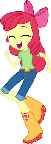 Size: 4000x11272 | Tagged: safe, artist:mit-boy, derpibooru import, apple bloom, equestria girls, perfect day for fun, rainbow rocks, absurd resolution, apple bloom's bow, boots, bow, clothes, dancing, eyes closed, hair bow, happy, shoes, short pants, simple background, solo, transparent background, vector