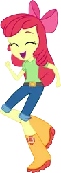 Size: 4000x11272 | Tagged: safe, artist:mit-boy, derpibooru import, apple bloom, equestria girls, perfect day for fun, rainbow rocks, absurd resolution, apple bloom's bow, boots, bow, clothes, dancing, eyes closed, hair bow, happy, shoes, short pants, simple background, solo, transparent background, vector