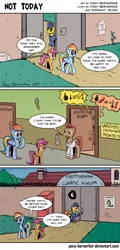 Size: 949x1972 | Tagged: artist:pony-berserker, asylum, bad end, comic, crying, derpibooru import, gate, implied scootaloo's parents, insanity, mental illness, rainbow dash, sad, safe, scootaloo, wanted poster