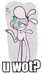 Size: 280x483 | Tagged: artist:nappyrat, community related, derpibooru import, lamb, meme, pom lamb, reaction image, safe, sheep, them's fightin' herds, u wot m8