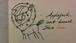 Size: 2048x1152 | Tagged: animal costume, applejack, applelion, big cat, clothes, costume, derpibooru import, doodle, drawing, lies, lies and slander!, lion, pun, safe, scare master, traditional art