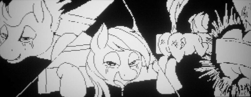 Size: 1024x396 | Tagged: suggestive, artist:luphy9, derpibooru import, rainbow dash, soarin', pony, 1000 hours in ms paint, butt, crying, drool, miiverse, monochrome, ms paint, plot, raised tail, spanking, tail