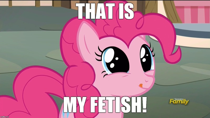 Size: 1280x720 | Tagged: safe, derpibooru import, edit, edited screencap, screencap, pinkie pie, what about discord?, caption, discovery family logo, image macro, licking, licking lips, meme, reaction image, solo, text, that is my fetish, tongue out