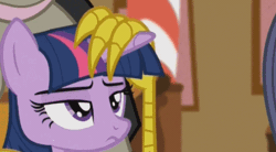 Size: 634x351 | Tagged: safe, derpibooru import, screencap, discord, twilight sparkle, twilight sparkle (alicorn), alicorn, pony, what about discord?, animated, female, flaccid, floppy horn, horn, mare, out of context, penis