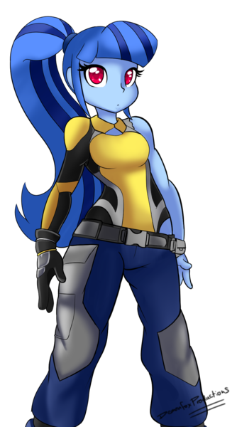 Size: 862x1548 | Tagged: safe, artist:demonfox, derpibooru import, sonata dusk, equestria girls, borderlands, borderlands 2, clothes, commission, cosplay, costume, maya, pun, siren (borderlands), solo