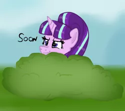 Size: 540x480 | Tagged: artist:apple-jazzy, bush, derpibooru import, safe, solo, soon, starlight glimmer, starlight stalker, what about discord?
