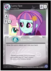 Size: 332x460 | Tagged: safe, artist:berrypunchrules, derpibooru import, fluttershy, sunny flare, equestria girls, friendship games, ccg, fake, sunny flare is principal cinch's daughter/relative, white