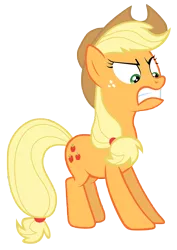 Size: 7000x9915 | Tagged: absurd resolution, angry, applejack, artist:tardifice, cowboy hat, derpibooru import, freckles, gritted teeth, hat, princess twilight sparkle (episode), safe, simple background, solo, stetson, transparent background, unamused, vector