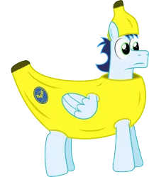 Size: 4000x4773 | Tagged: safe, artist:landmark520, derpibooru import, soarin', pegasus, pony, banana, clothes, context is for the weak, costume, food, male, solo, stallion, vector