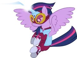 Size: 13656x10279 | Tagged: safe, artist:sugar-loop, derpibooru import, masked matter-horn, twilight sparkle, twilight sparkle (alicorn), alicorn, pony, power ponies (episode), .ai available, .svg available, absurd resolution, adobe illustrator, box art, clothes, costume, female, floating, goggles, horn, magic, mare, power ponies, simple background, solo, superhero, transparent background, vector