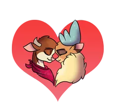 Size: 1006x900 | Tagged: safe, derpibooru import, arizona cow, velvet reindeer, cow, deer, reindeer, them's fightin' herds, arizonadorable, community related, cute, female, lesbian, shipping, velvezona, velvezona daily