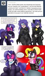 Size: 2475x4214 | Tagged: alternate universe, artist:blackbewhite2k7, ask, batman returns, catwoman, catwoman (2004), chat noir, comic, crazy cat lady, crossover, derp, derpibooru import, elusive, g3, human, humanized, miraculous ladybug, rarity, rarity (g3), reference, rule 63, safe, take that, thought bubble, tumblr, tumblr comic, unhinged