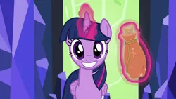 Size: 1280x720 | Tagged: safe, derpibooru import, screencap, twilight sparkle, twilight sparkle (alicorn), alicorn, pony, what about discord?, female, magic, mare, potion