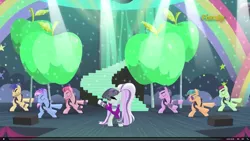 Size: 1920x1080 | Tagged: background dancers, coloratura, countess coloratura, dancing, derpibooru import, disco fever, eyes closed, limelight, new wave (character), safe, screencap, singing, smooth move, spectrum shades, stage, stairs, the mane attraction, the spectacle, turbo bass