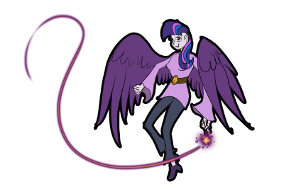 Size: 400x267 | Tagged: alicorn, artist:xormak, derpibooru import, human, humanized, safe, solo, twilight sparkle, twilight sparkle (alicorn), wand, winged humanization, wings