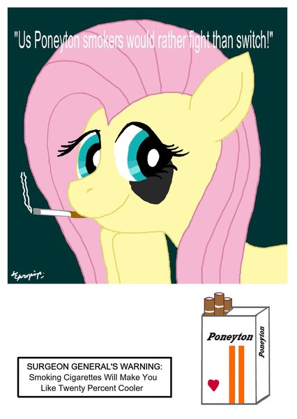 Size: 1024x1441 | Tagged: 20% cooler, artist:kdiati, cigarette, derpibooru import, fluttershy, safe, smoking, solo