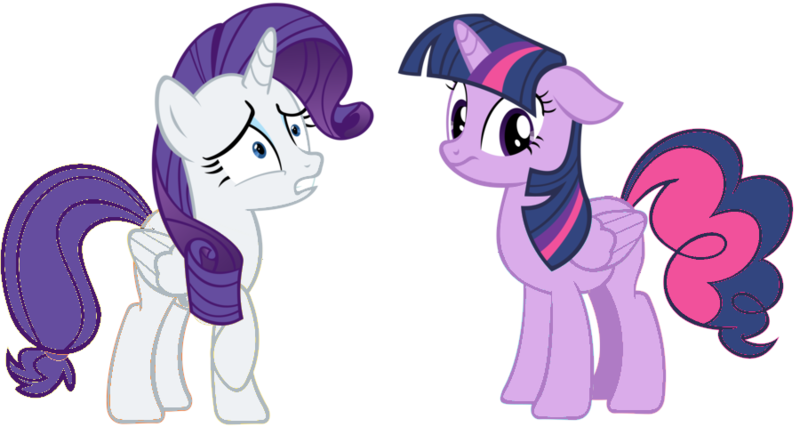 Size: 900x480 | Tagged: safe, artist:misskicha, derpibooru import, edit, rarity, twilight sparkle, twilight sparkle (alicorn), alicorn, pony, alicornified, race swap, raricorn, swap, tail swap