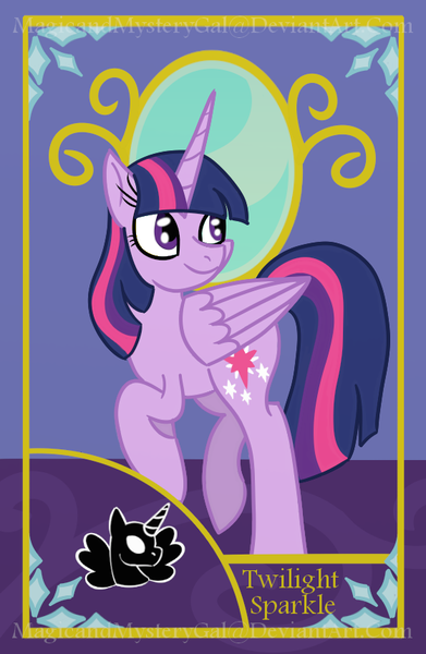 Size: 560x860 | Tagged: safe, artist:magicandmysterygal, derpibooru import, twilight sparkle, twilight sparkle (alicorn), alicorn, pony, card, female, mare, solo