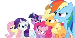 Size: 1246x641 | Tagged: safe, artist:s.guri, derpibooru import, applejack, fluttershy, pinkie pie, rainbow dash, rarity, twilight sparkle, twilight sparkle (alicorn), alicorn, pony, slice of life (episode), female, mane six, mare